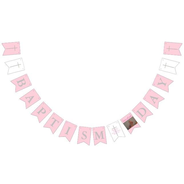 Baptême Croix rose blanc photo bannière (Tout)