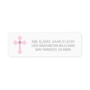 Baptême / Croix rose de la communion