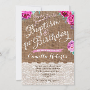 Baptême d'automne 1er Anniversaire Fête Cartes de 