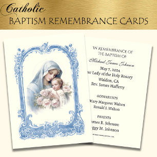 Baptême de bébé catholique Souvenir Carte Sainte