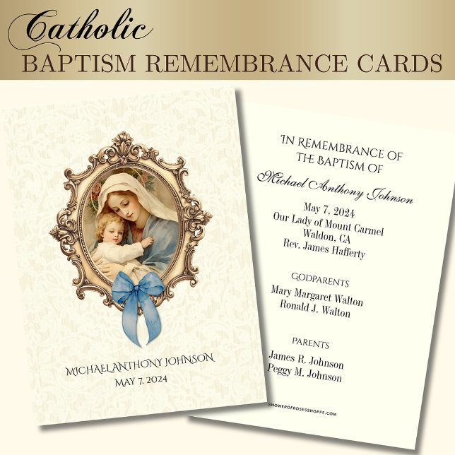 Baptême de bébé catholique Souvenir Carte Sainte (Créateur téléchargé)
