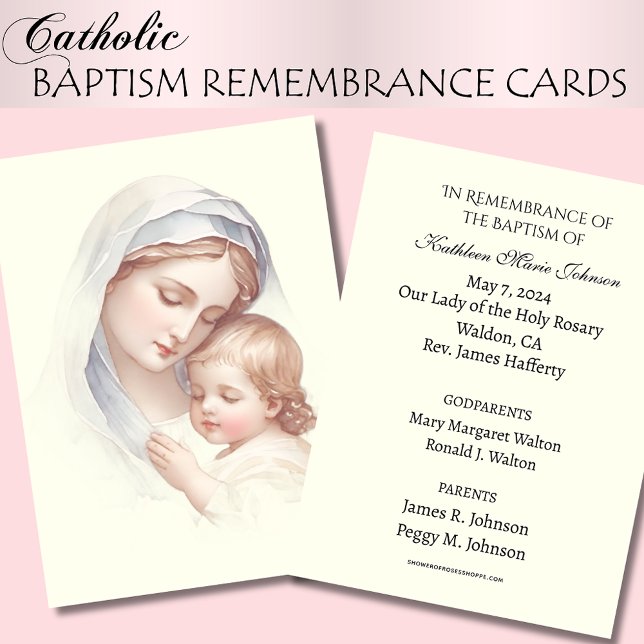 Baptême de bébé catholique Souvenir Carte Sainte (Créateur téléchargé)