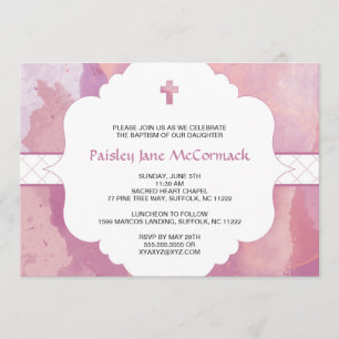 Baptême de fille ou première communion invitation
