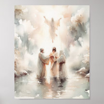 Baptême De Jésus, Impression Numérique, Aquarelle