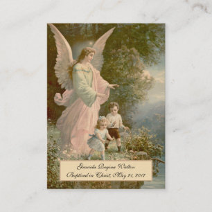 Baptême du bébé Souvenir Ange Gardien Carte Sainte