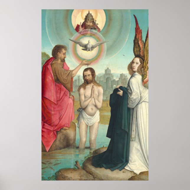 Baptême du Christ, Poster d'Art fin Juan de Flande (Devant)