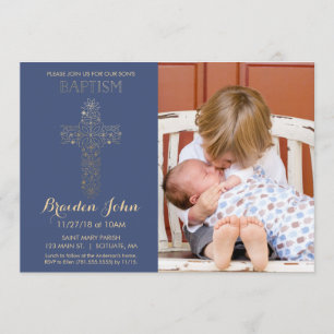 Baptême du garçon, Invitation à Christening, Photo