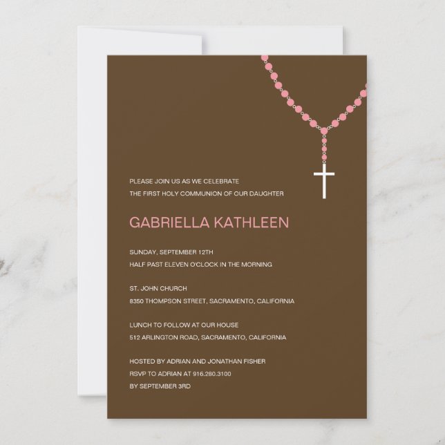 Baptême du Saint-Rosaire / Invitation à la premièr (Devant)