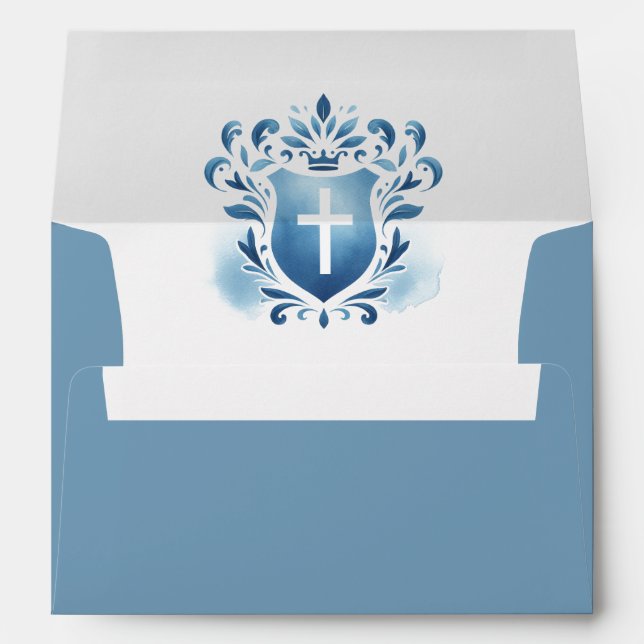 Baptême Enveloppes élégant Dusty Blue (Dos (Bas))