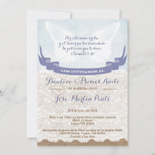 Baptême espagnol et première carte d'Invitation d'