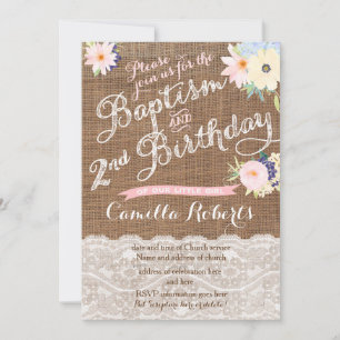 Baptême et invitations d'anniversaire, 2e annivers