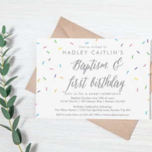 Baptême et première invitation d'anniversaire