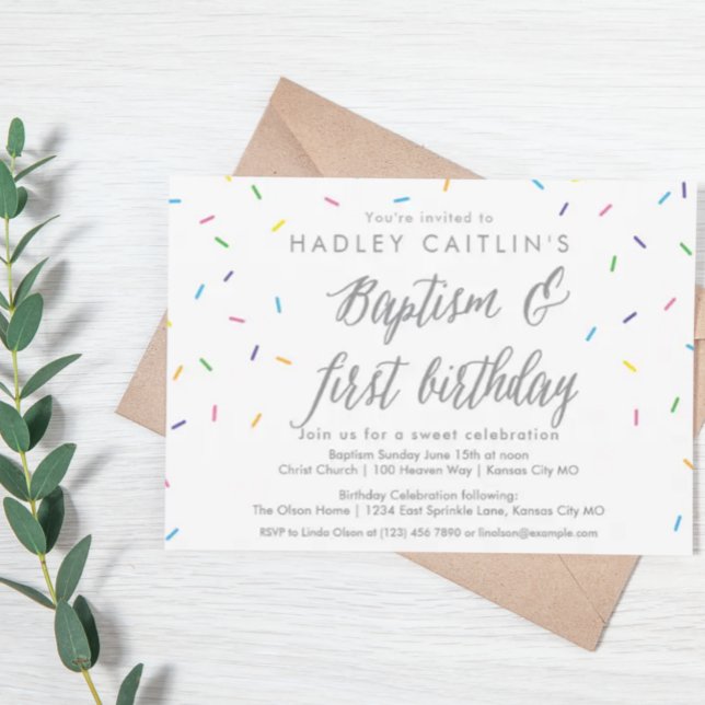 Baptême et première invitation d'anniversaire (Créateur téléchargé)