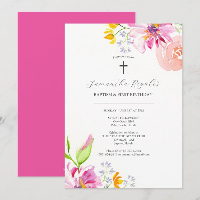 Baptême et premières invitations à l'anniversaire  (Devant / Derrière)