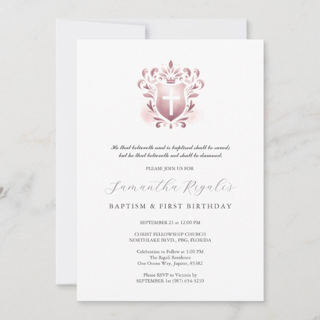 Baptême et premières invitations d'anniversaire Du (Devant)