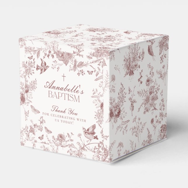 Baptême Floral De Jouy Toile Bourgogne Ballotins (Arrière)