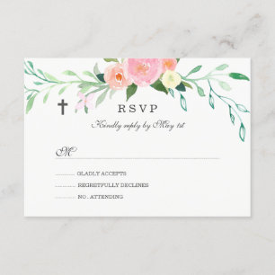 Baptême floral doux RSVP
