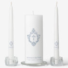 Baptême garçon Croix Bleue Dusty Crête Élégante Vi