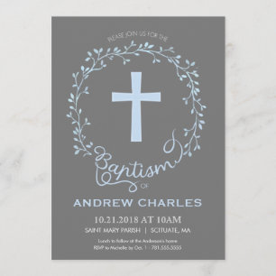 Baptême, Invitation au baptême - Baby Boy Invitati