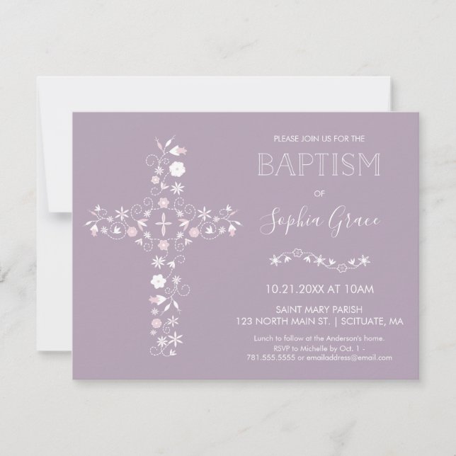 Baptême, Invitation au baptême - Invitation de la  (Devant)