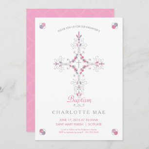 Baptême, Invitation au baptême - Invitation, fille