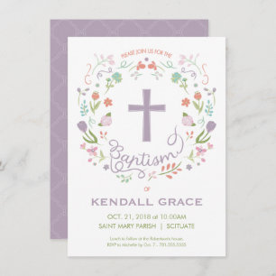 Baptême, Invitation au baptême pour fille - Person