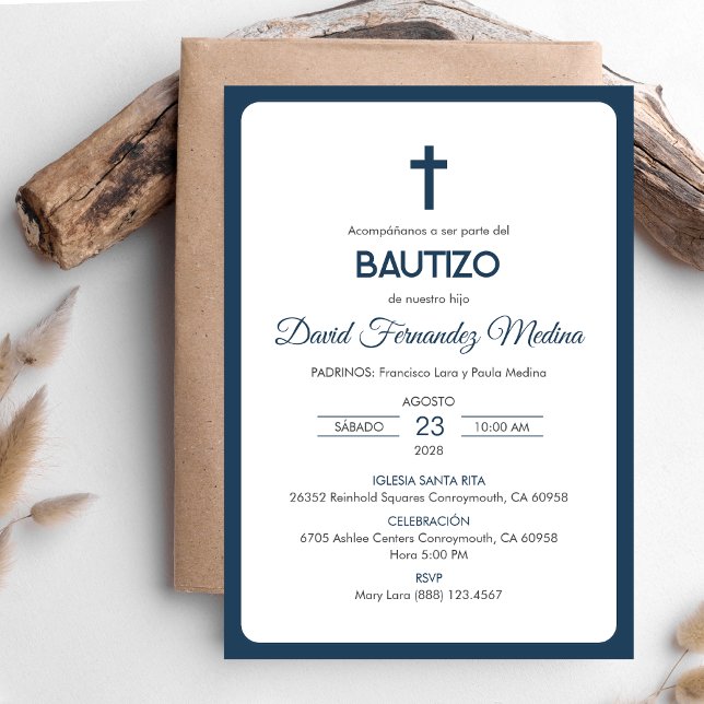 Baptême Invitation Simple et Minimaliste Baptême (Créateur téléchargé)
