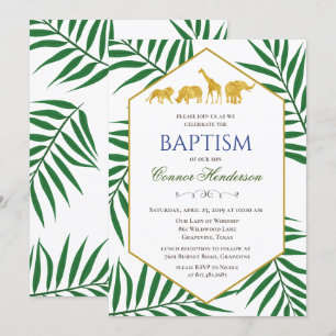 Baptême Jungle Safari Invitation