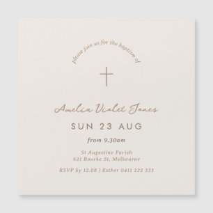 Baptême magnétique minimaliste Invitation Christen