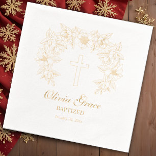 Baptême personnalisé Croix florale
