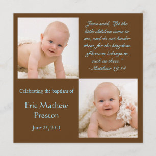 Baptême Photo Invitation avec Bible Verse