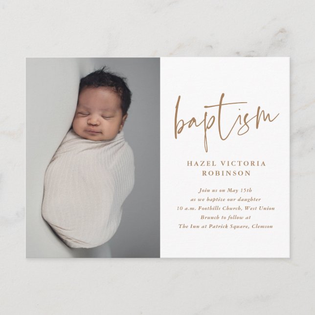Baptême Religieux Moderne & Invitation Christening (Devant)