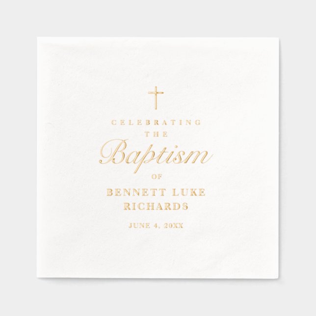 Baptême simple et élégante de croix d'or (Recto)