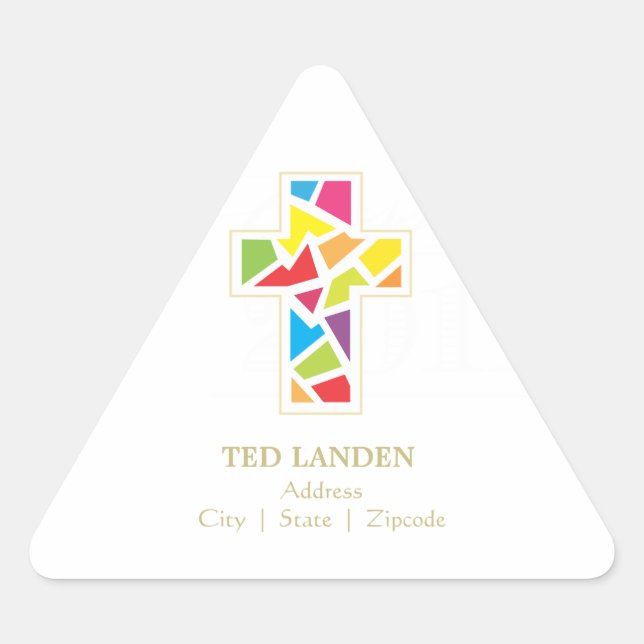 Baptême | Sticker d'adresse/de préférence de la pr (Devant)