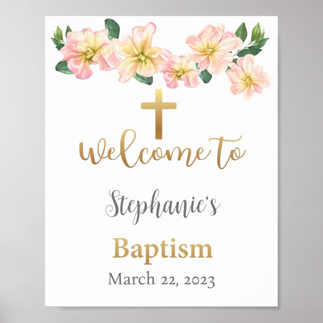 Baptême Symbole de bienvenue, Poster Baptême, Égli (Devant)