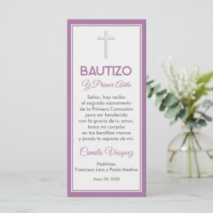 Baptism and First Birthday Minimalist Bookmark