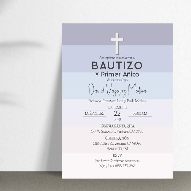 Baptism and First Birthday Minimalist  Invitation (Creator Uploaded)