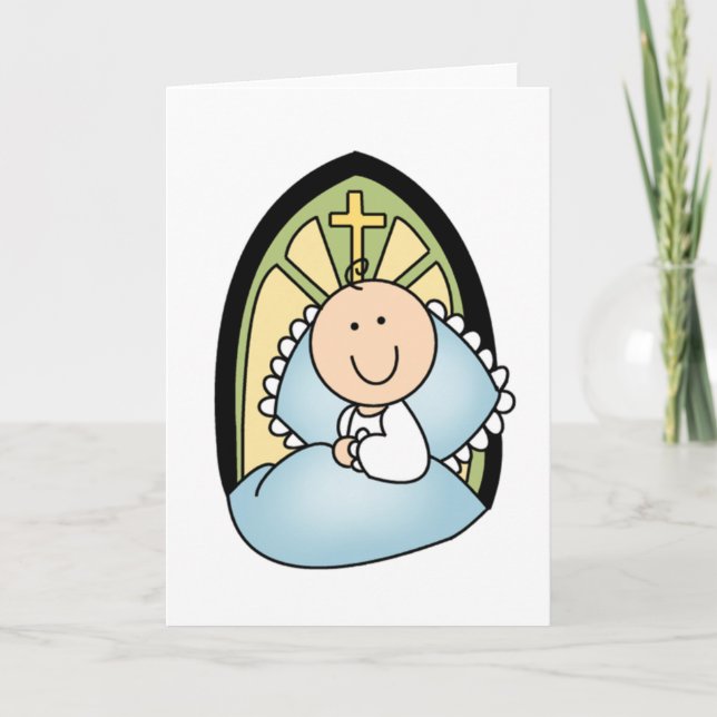 Baptism Baby Boy Card (Front)