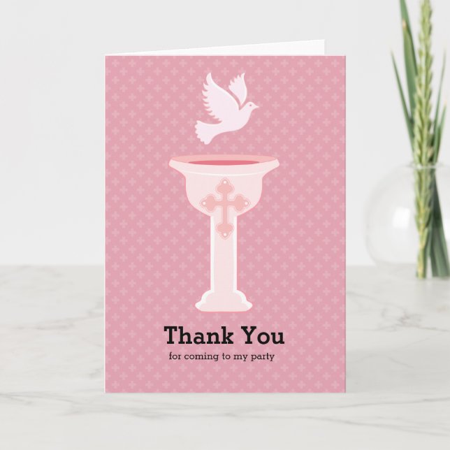 Baptism baby * choose background colour thank you card (Front)