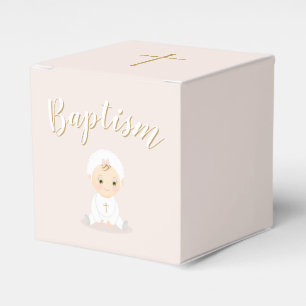 Baptism Baby Girl with Bonnet Favor Box