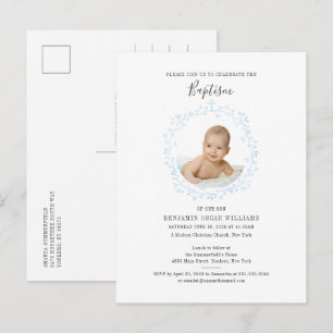 Baptism Baby Photo Christian Religious Event Invitation Postcard