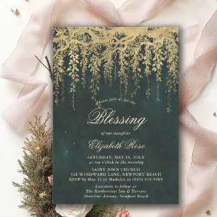 Baptism Blessing Enchanted Garden Fairytale Vines Invitation