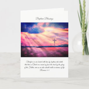 Baptism blessings, Christian folded card