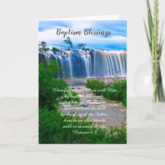 Baptism blessings, Christian folded card