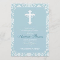 Baptism - Blue Damask