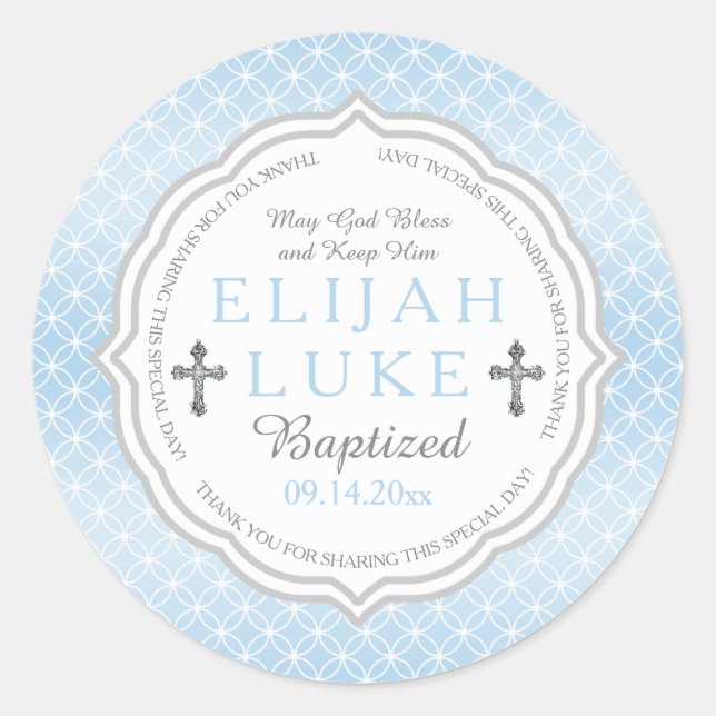 Baptism | Boy Eternity Rings Classic Round Sticker (Front)
