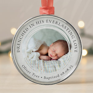 Baptism Boy Girl Photo Keepsake Metal Ornament