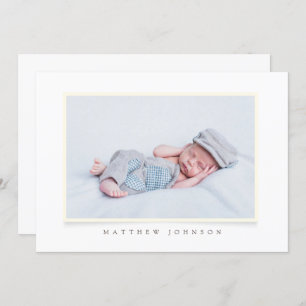 Baptism Boy Simple and Modern Custom Photo Invitation