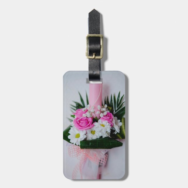 Baptism candle luggage tag (Front Vertical)
