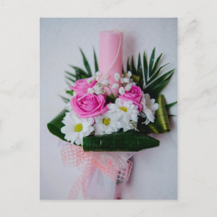 Baptism candle postcard